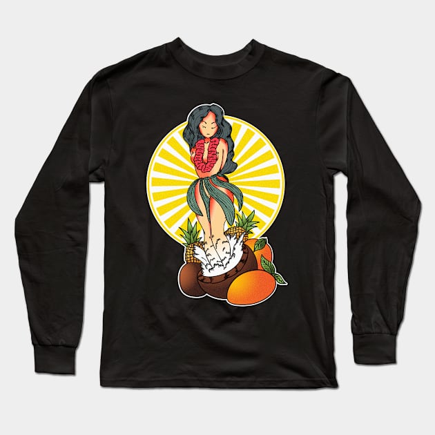 Hula Lady Long Sleeve T-Shirt by CozySkull